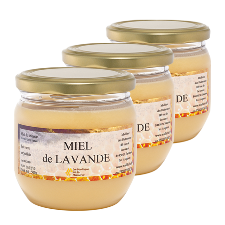 Miel de Lavande, les 3 pots de 500g