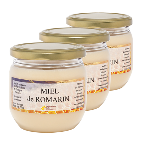 Miel de Romarin, les 3 pots de 500g