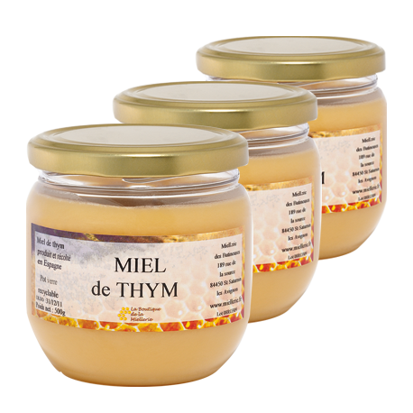 Miel de Thym, les 3 pots de 500g