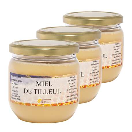Miel de Tilleul, les 3 pots de 500g