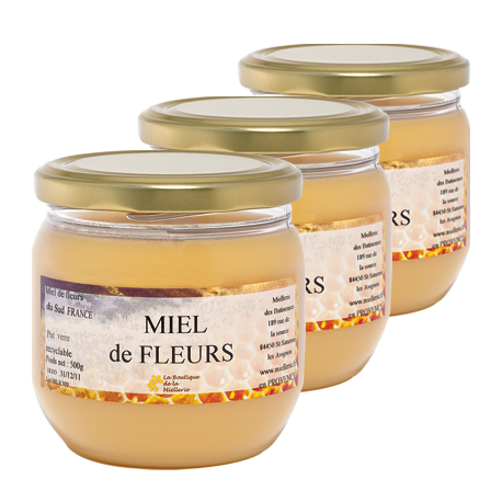 Miel de Fleurs du Sud, les 3 pots de 500g