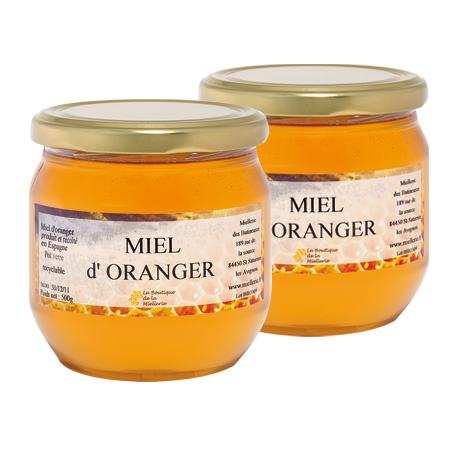 Miel d'Oranger, les 2 pots de 500g